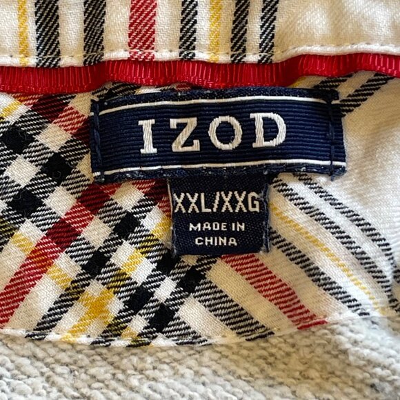 IZOD Women's Long Sleeve Tie-Front 2-Fer Sweatshirt Plaid Underlay Size XXL - Picture 4 of 10